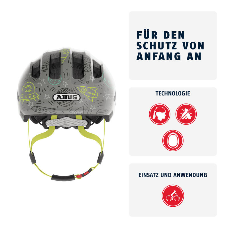 Dziecięcy kask rekreacyjny „Smiley 3.0 LED” szary space