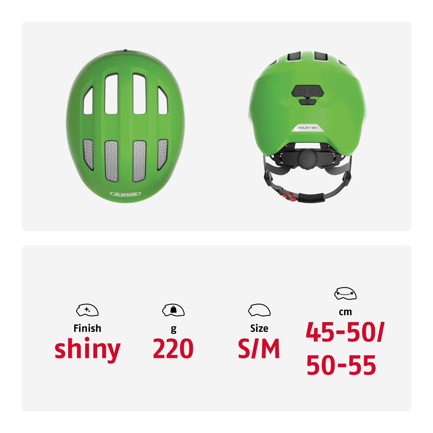 Casque de loisirs pour enfants "Smiley 3.0" shiny green 5/7