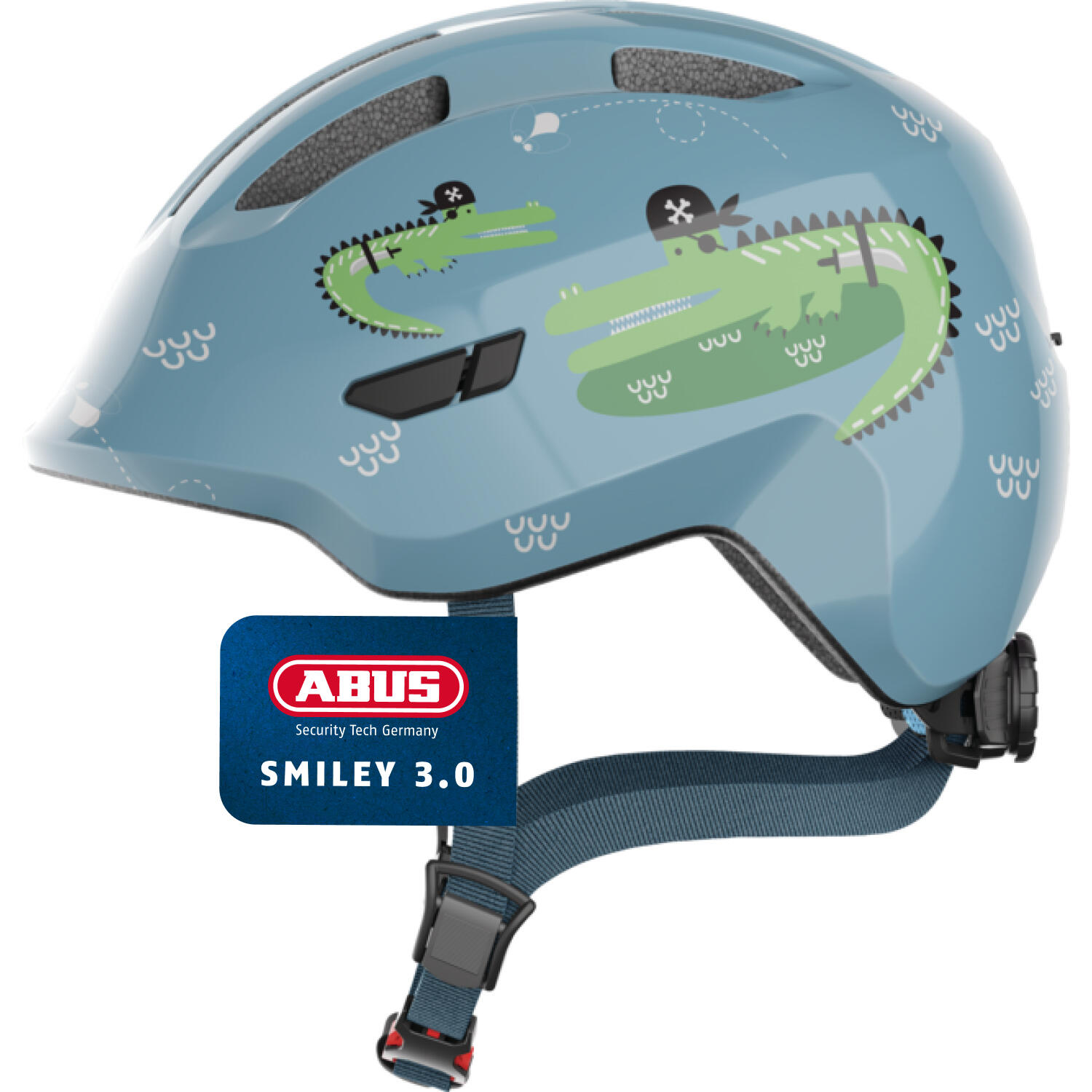 Dziecięcy kask rekreacyjny „Smiley 3.0” niebieski croco błyszczący