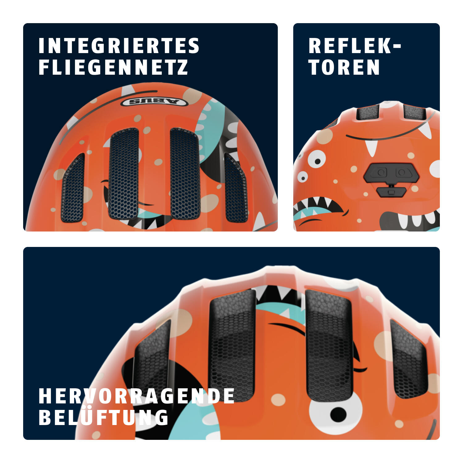 Casco de bicicleta Smiley Naranja Monster M 50-55 cm ABUS