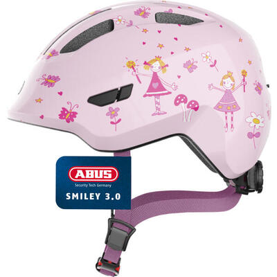 Abus smiley 3.0 - rose princess - kinder fietshelm