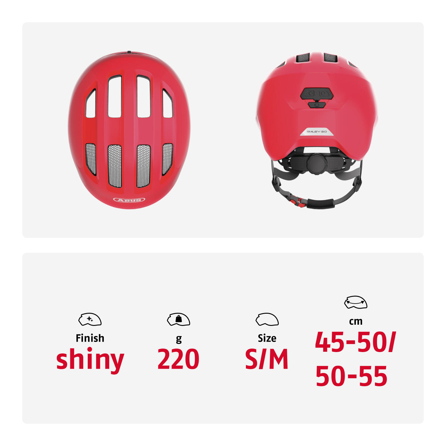 Casque de loisirs pour enfants "Smiley 3.0" shiny red 5/7