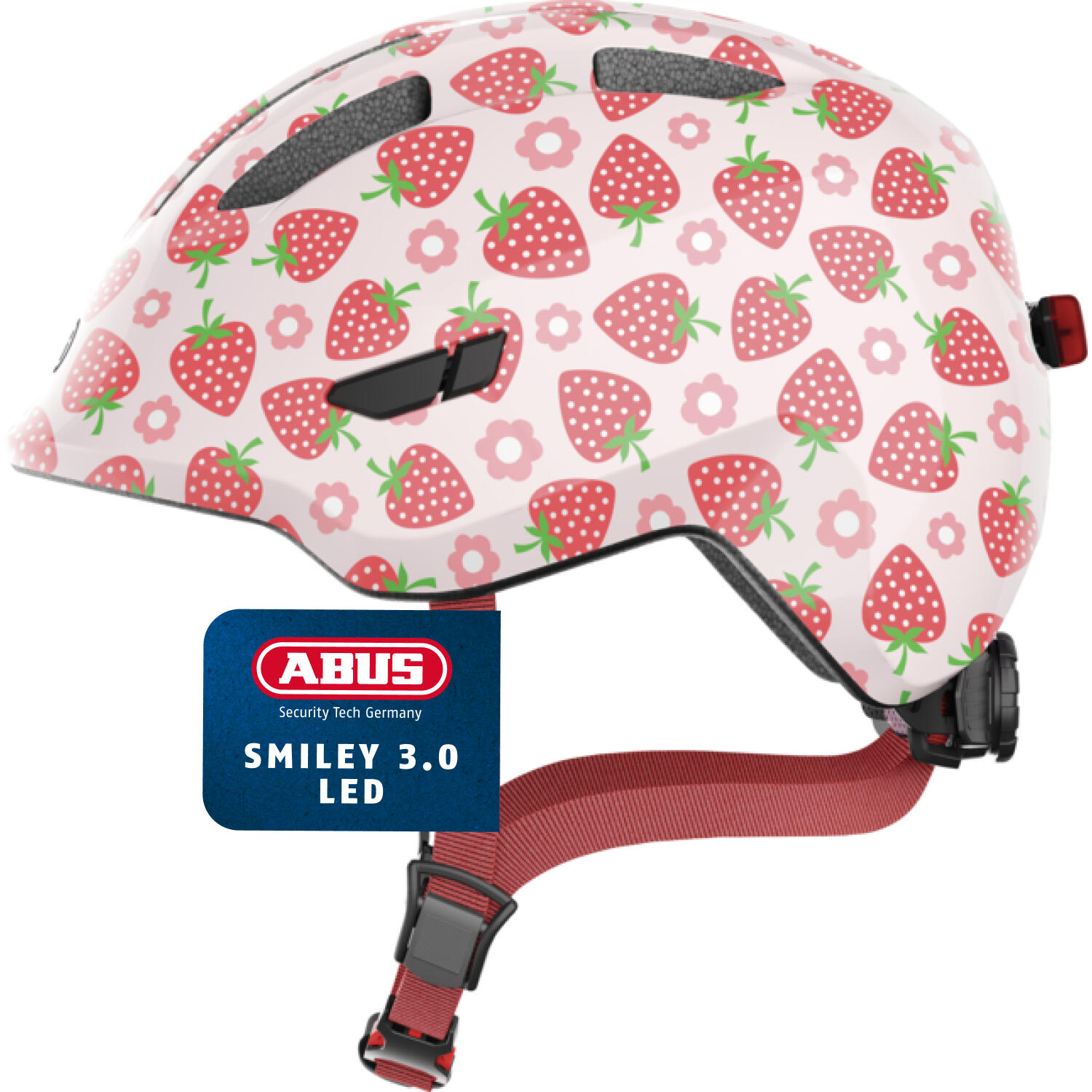 ABUS Kinderhelm "Smiley 3.0 LED" roze aardbei