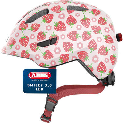 Kinderhelm "smiley 3.0 led" roze aardbei