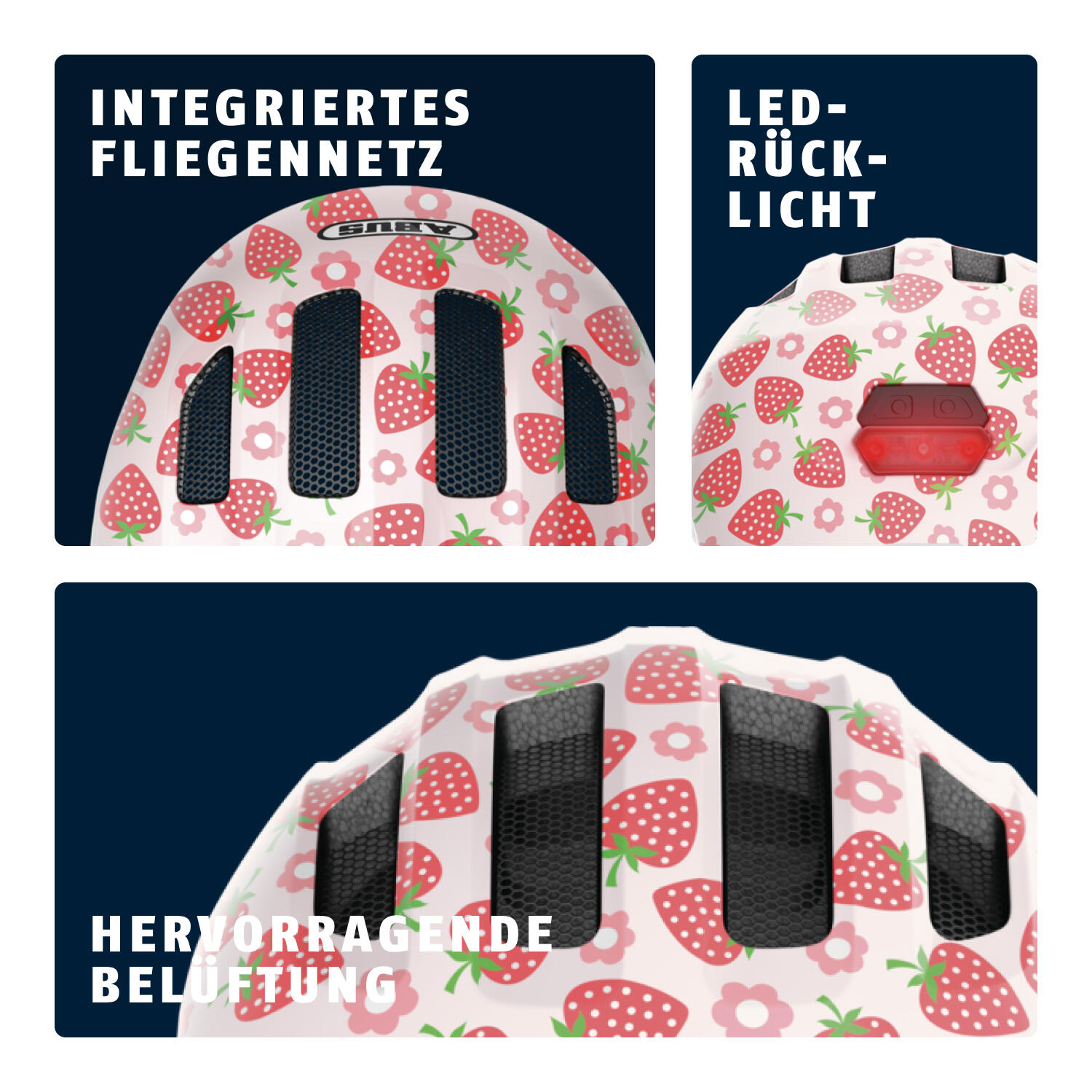 Kinder-Freizeithelm "Smiley 3.0  LED " rose strawberry 4/7