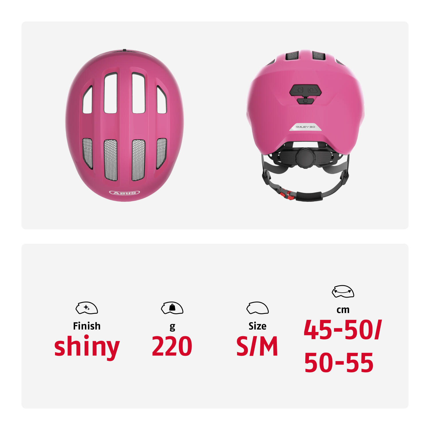 Casque de loisirs pour enfants "Smiley 3.0" shiny pink 5/7