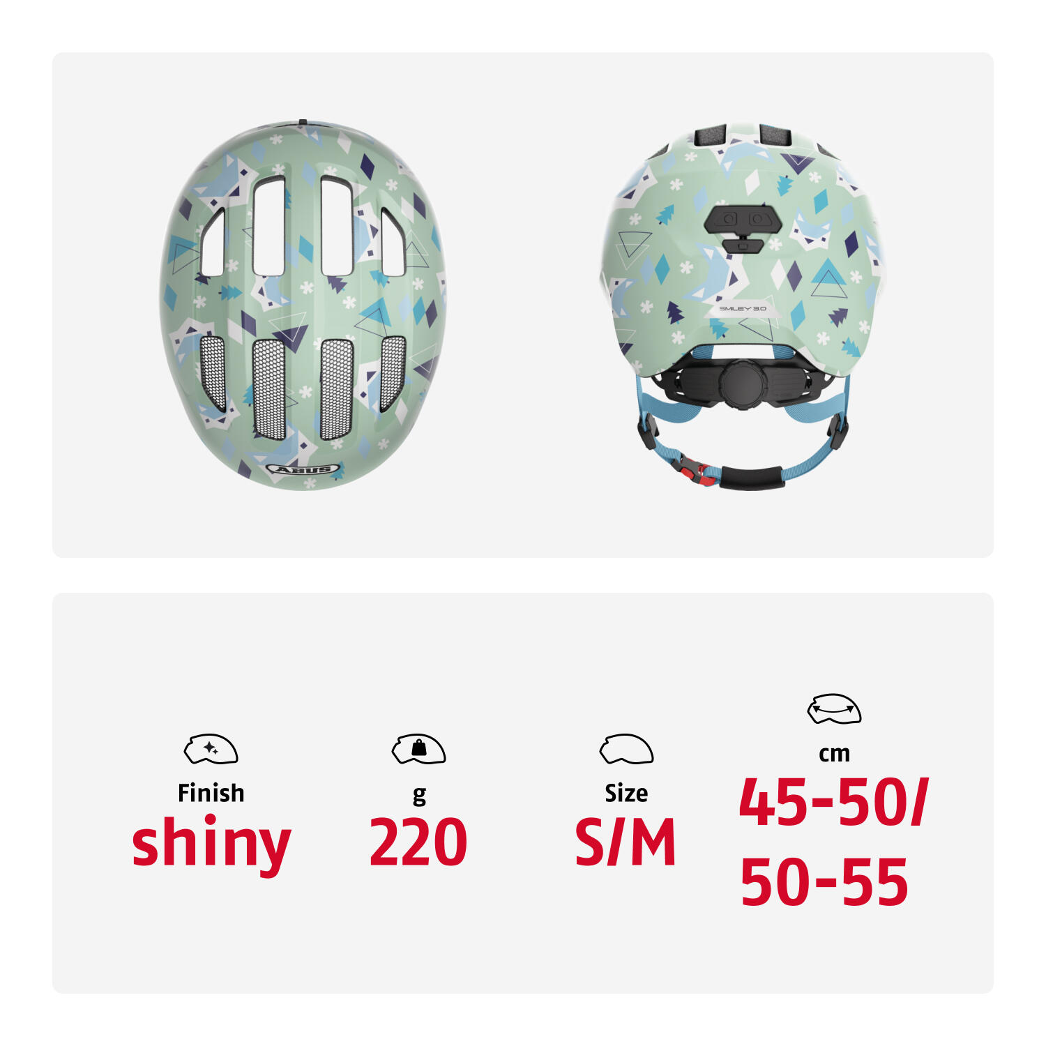 Casque Enfant Abus Smiley 3.0 Vert Nordique S 45-50 cm 5/7