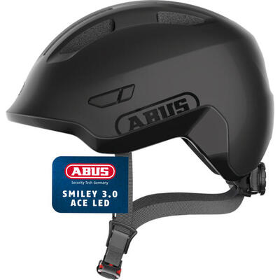 Abus smiley 3.0 ace led kinderhelm zwart s 45-50cm
