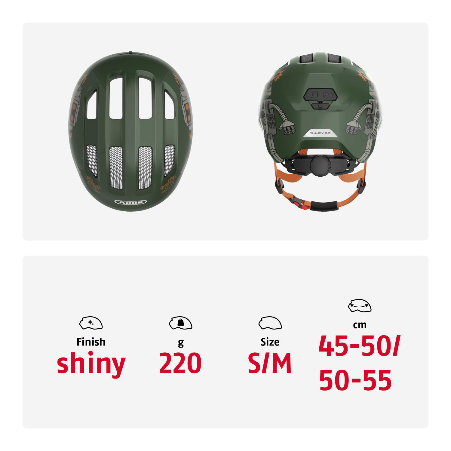 Casque de loisirs pour enfants "Smiley 3.0" green robo shiny 5/7
