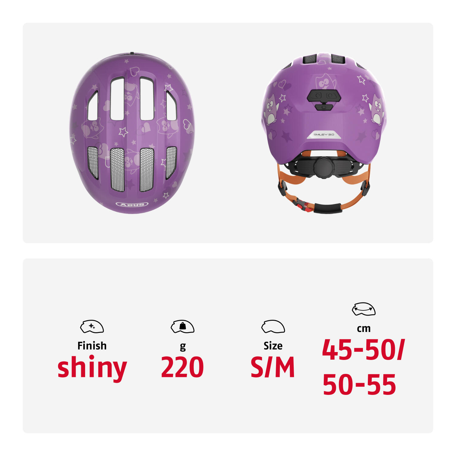 Casque de loisirs pour enfants "Smiley 3.0" purple star shiny 5/7