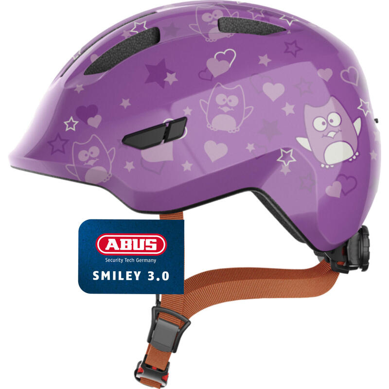 Dziecięcy kask rekreacyjny „Smiley 3.0” z fioletową błyszczącą gwiazdą