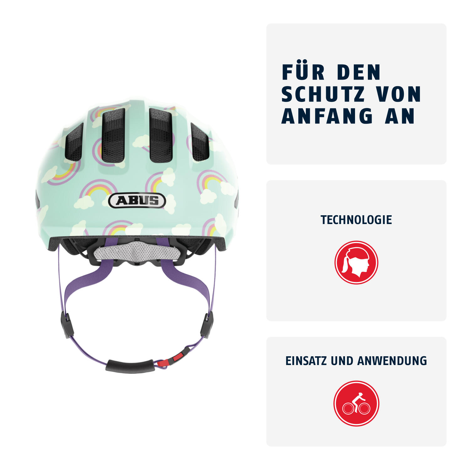 Kinderhelm "Smiley 3.0 LED" blauwe regenboog 2/7