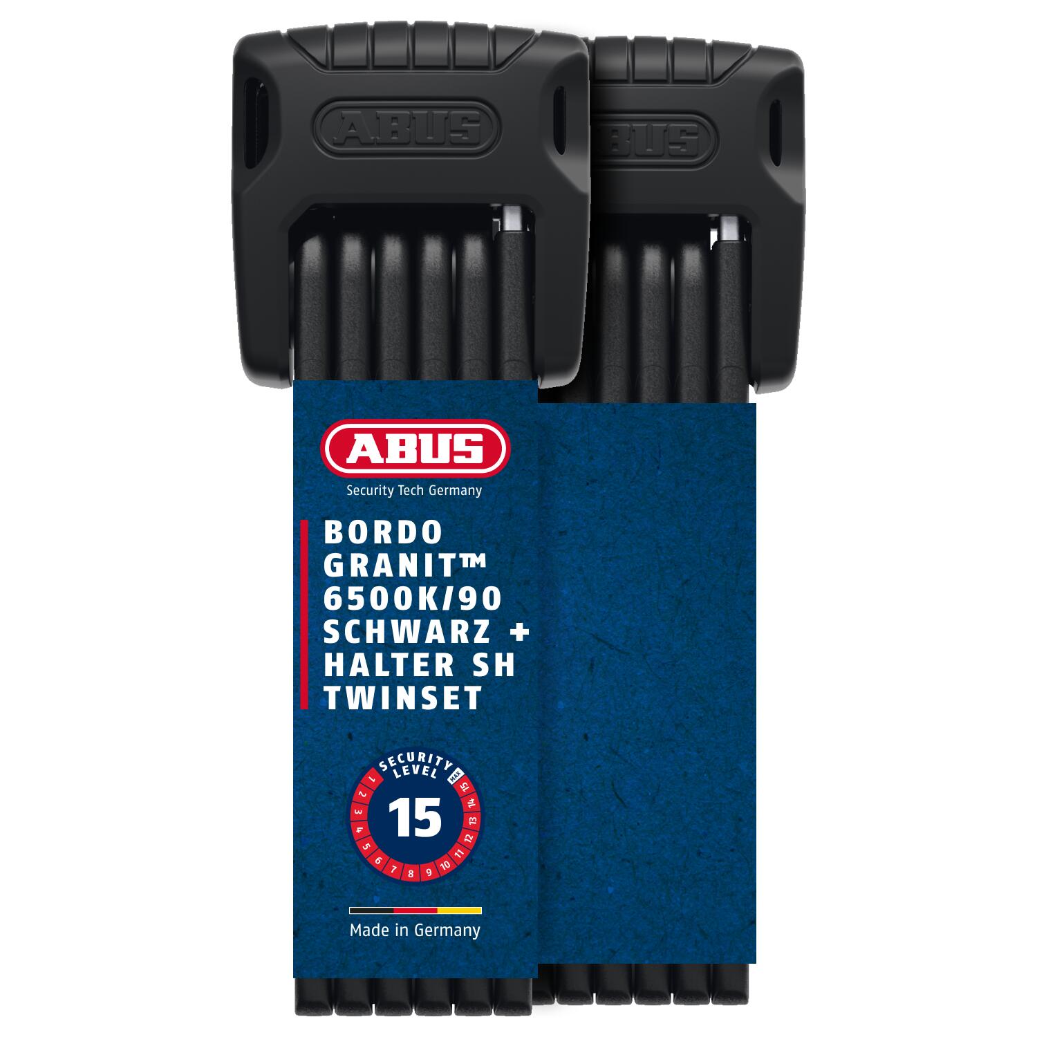 Abus - Antivol Pliable Abus Bordo Granit 6500k/90 Bk Sh Twinset - Antivol - Marron|noir - Taille Unique - Decathlon