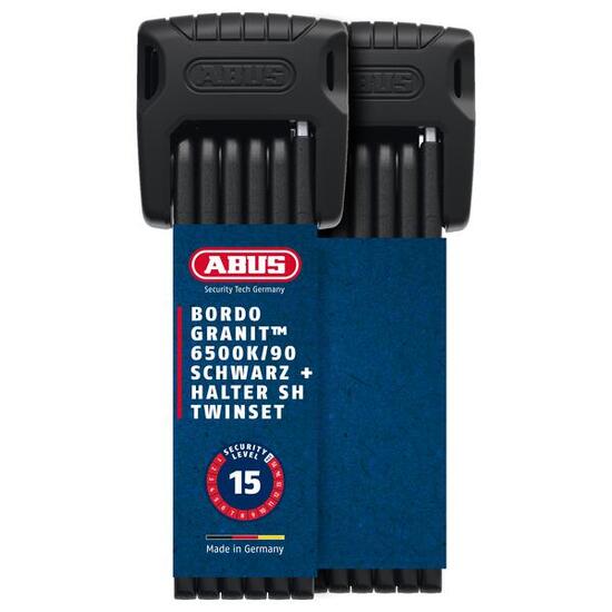 Składane urządzenie antykradzieżowe Abus Bordo Granit 6500K/90 BK SH Twinset