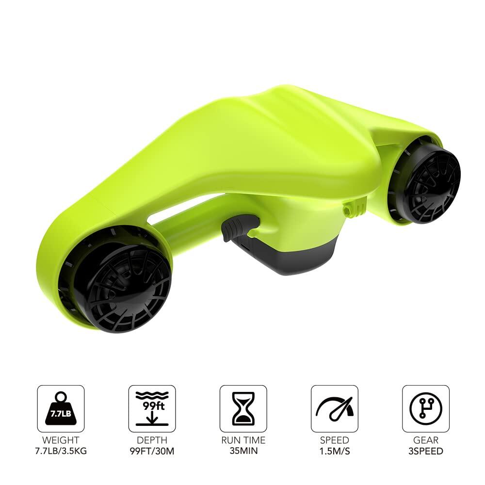 Scooter Submarina-Patinete Subacuático Eléctrico-Dual Motor-para Bucear Nadar 5/9
