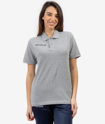 Polo donna givova grigio melange chiaro