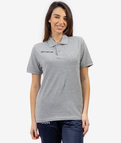 Polo donna givova grigio melange chiaro
