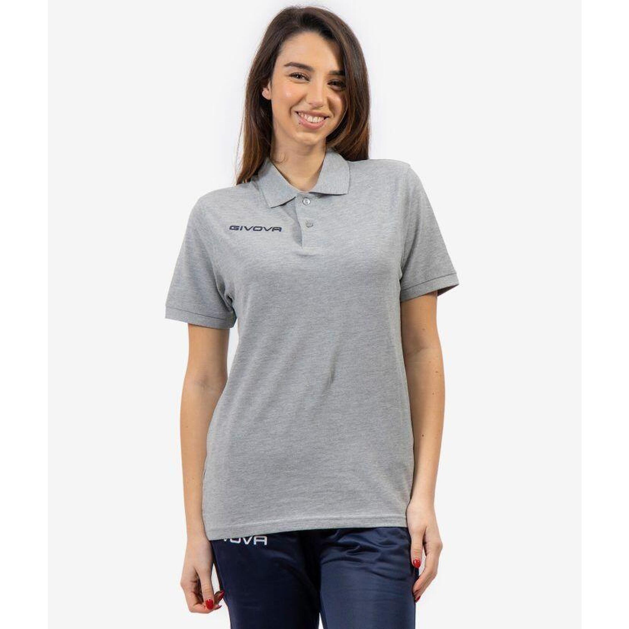 Givova - Polo Donna Givova Grigio Melange Chiaro - Chemise Manches Courtes - Multicolore - 40 M - Decathlon