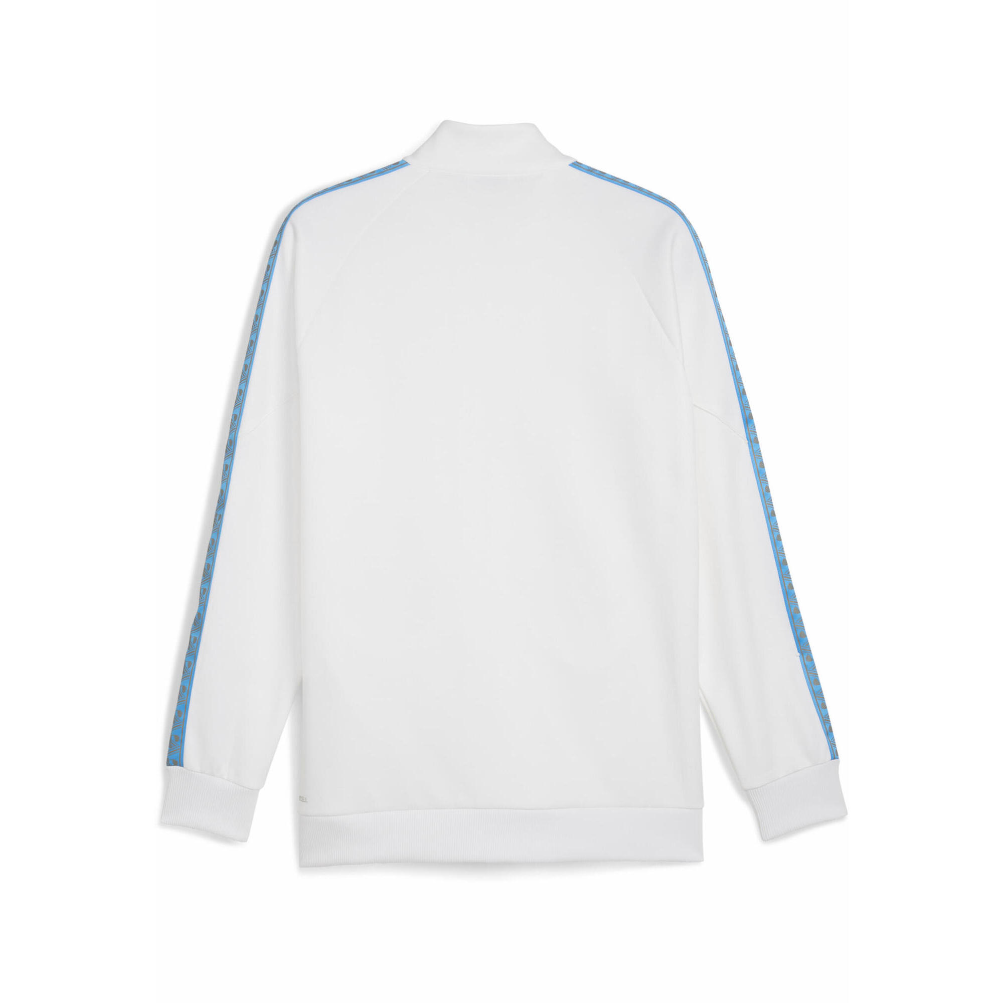 Męska kurtka Olympique Marsylia KING Anthem PUMA White Bleu Azur Blue