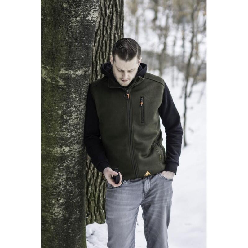 Gilet polaire chauffant vert 3/3