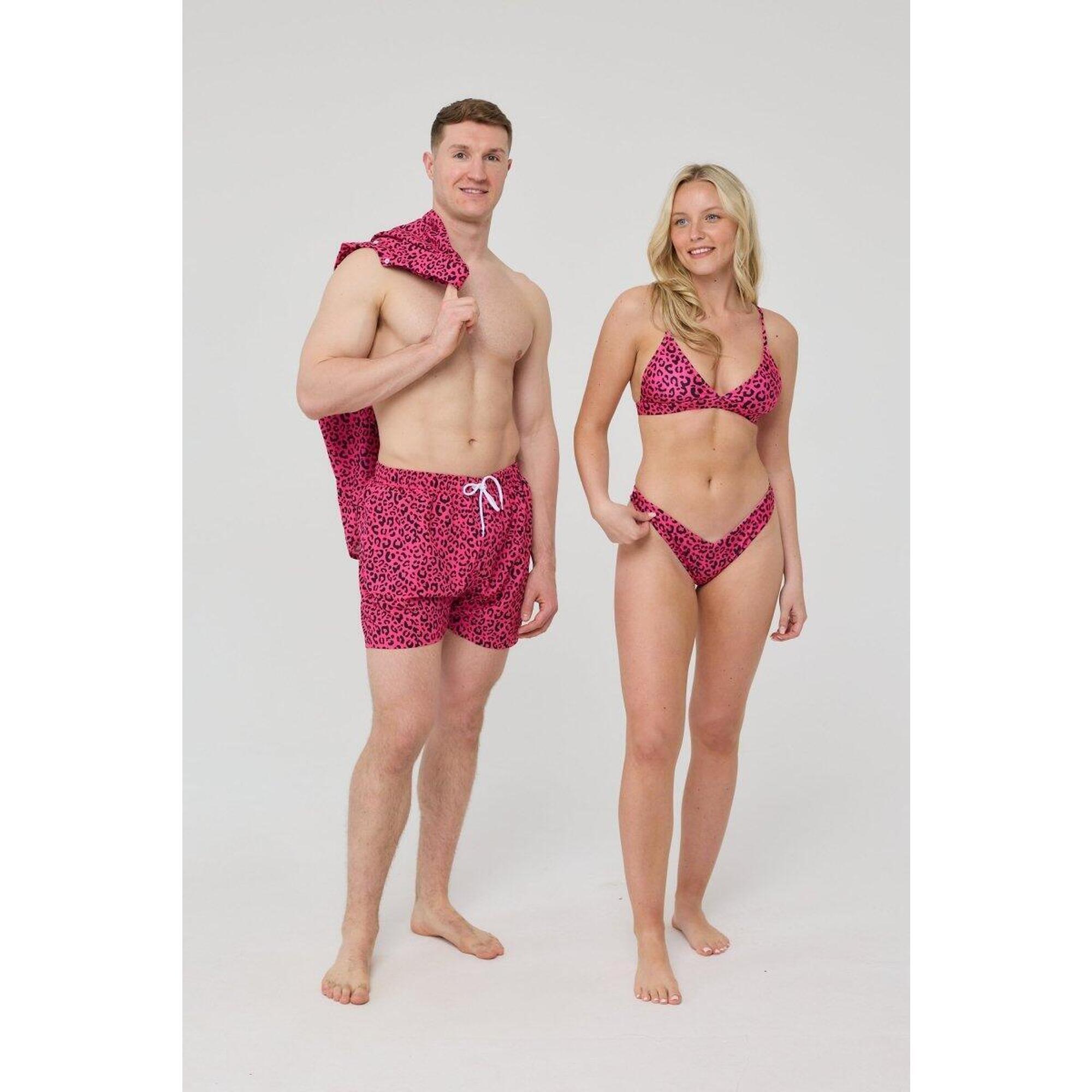 Pink Leopard Top bikini push-up