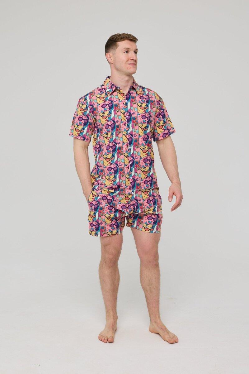Homme Plage Chemise Manches Courtes Comic Book Candy 5/7