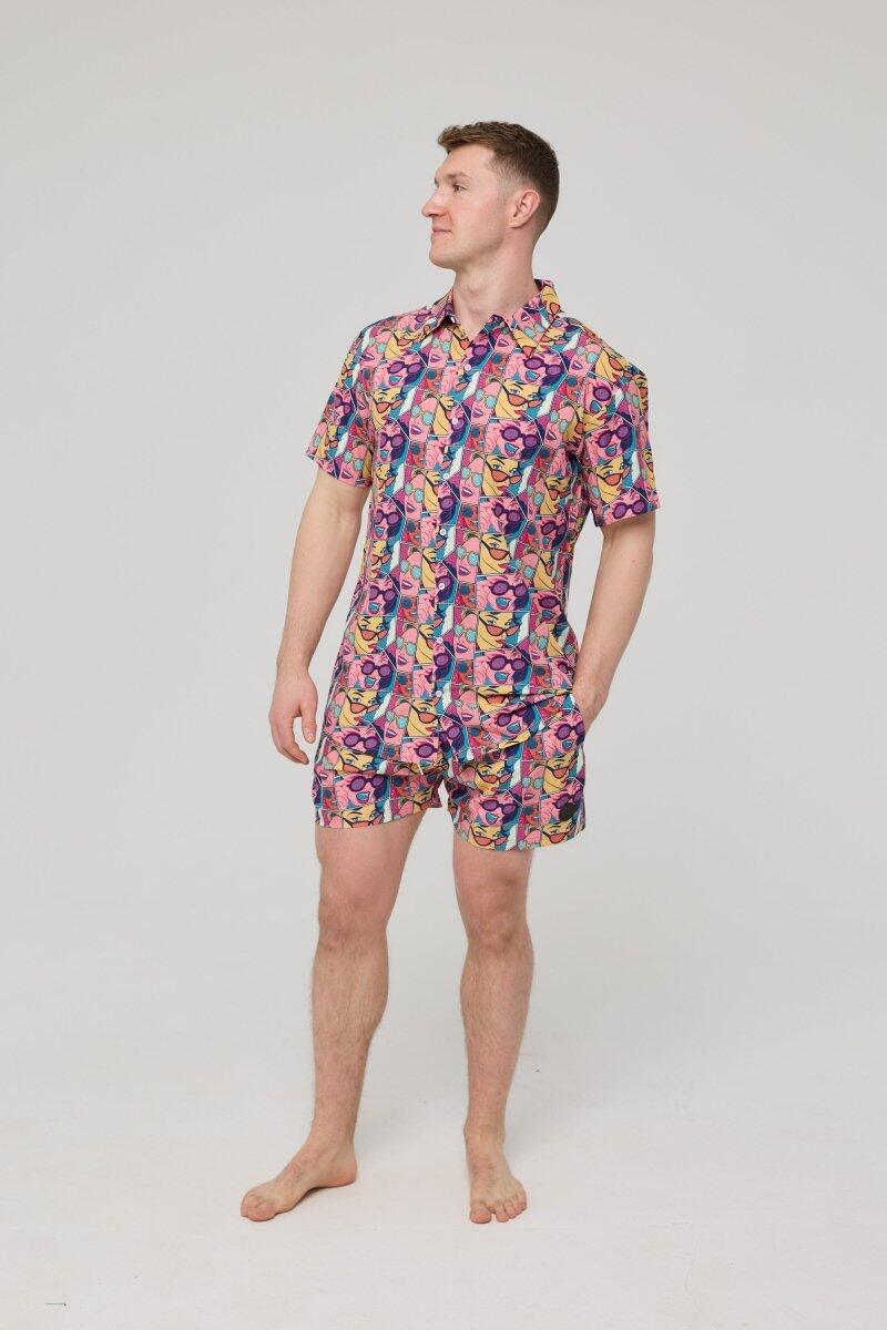 Homme Plage Chemise Manches Courtes Comic Book Candy 4/7