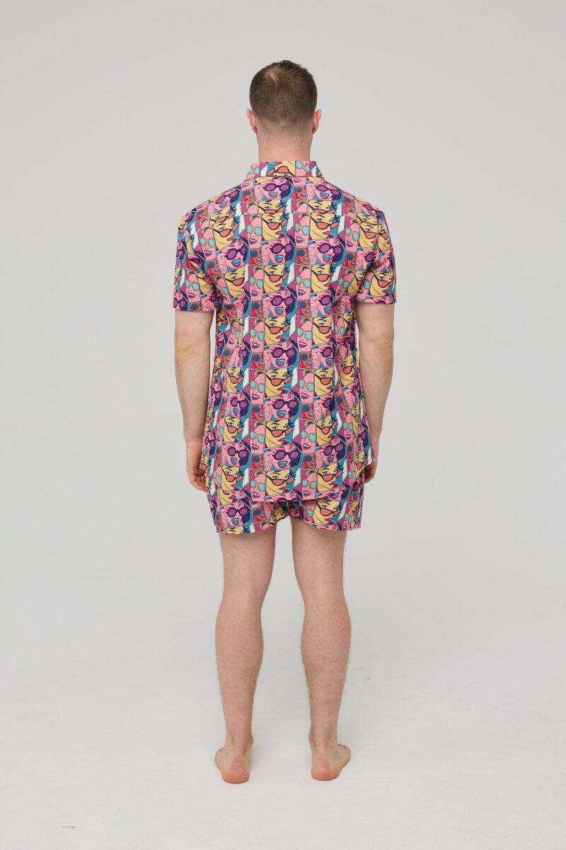 Homme Plage Chemise Manches Courtes Comic Book Candy 6/7