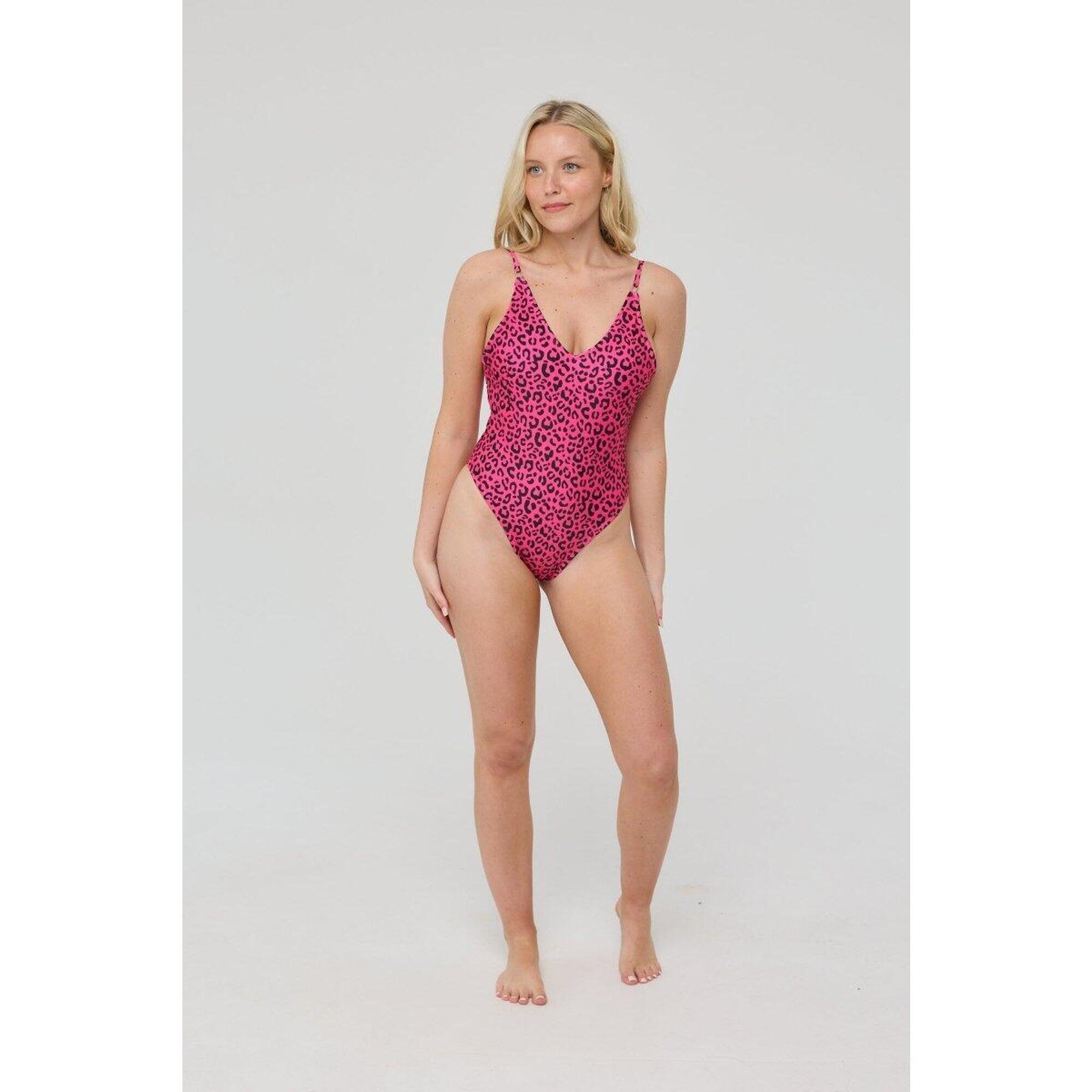 Pink Leopard Costum de baie întreg