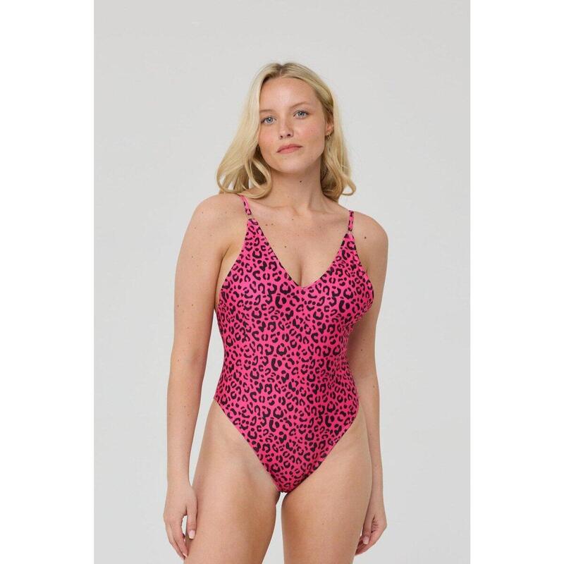 Pink Leopard Costum de baie întreg