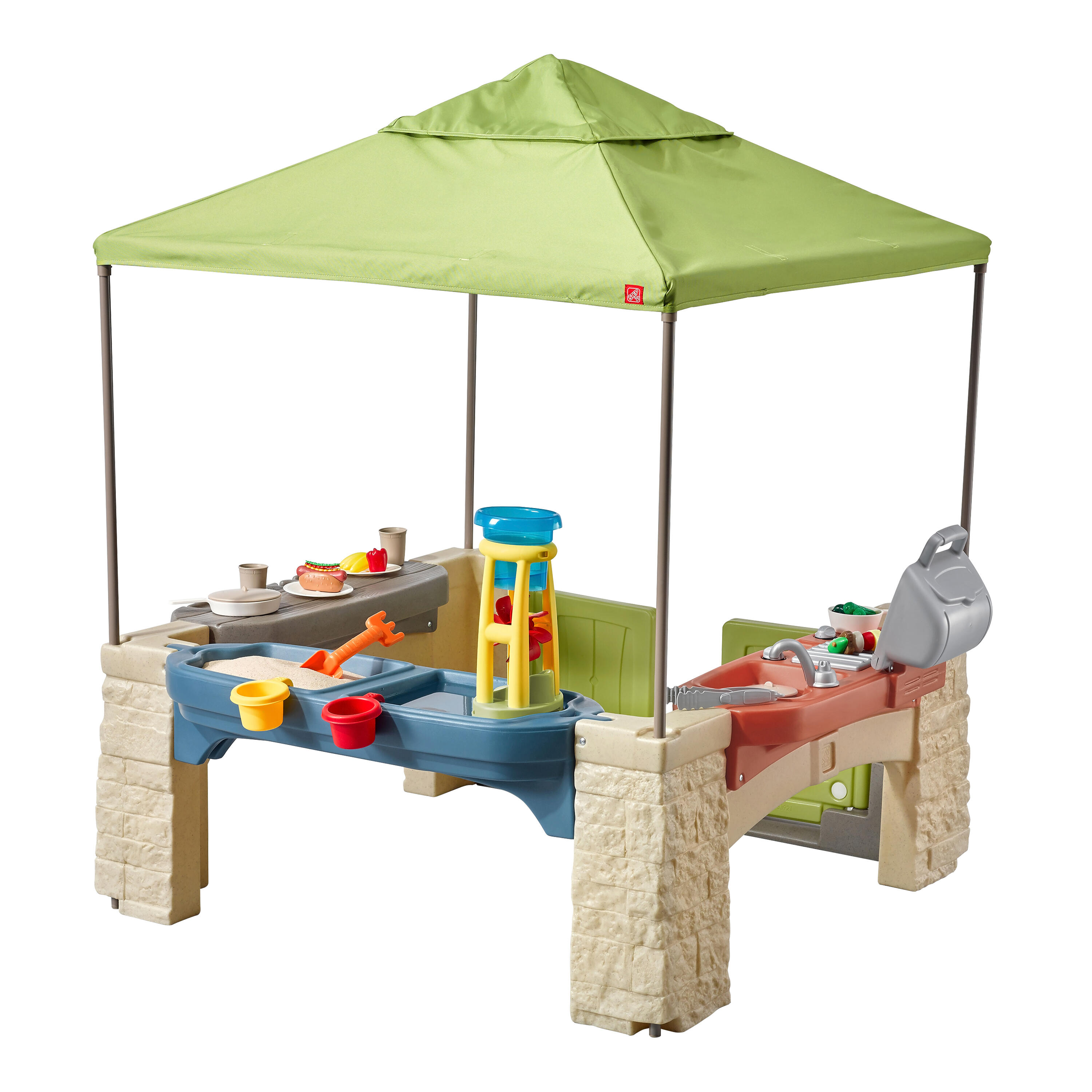 Maisonnette Plastique avec Auvent Vert, All Around 2/7