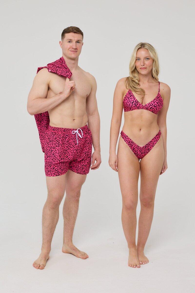 Femme Natation Bas de Bikini Coupe V Pink Leopard 5/7
