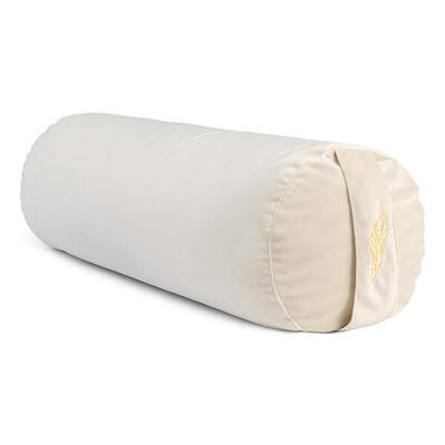 MindBaas - Yoga Bolster - Samt - Crème - Yogakissen - Meditationsrolle