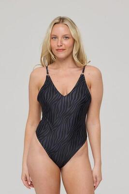 Dames zwemmen badpak eendelig black tiger