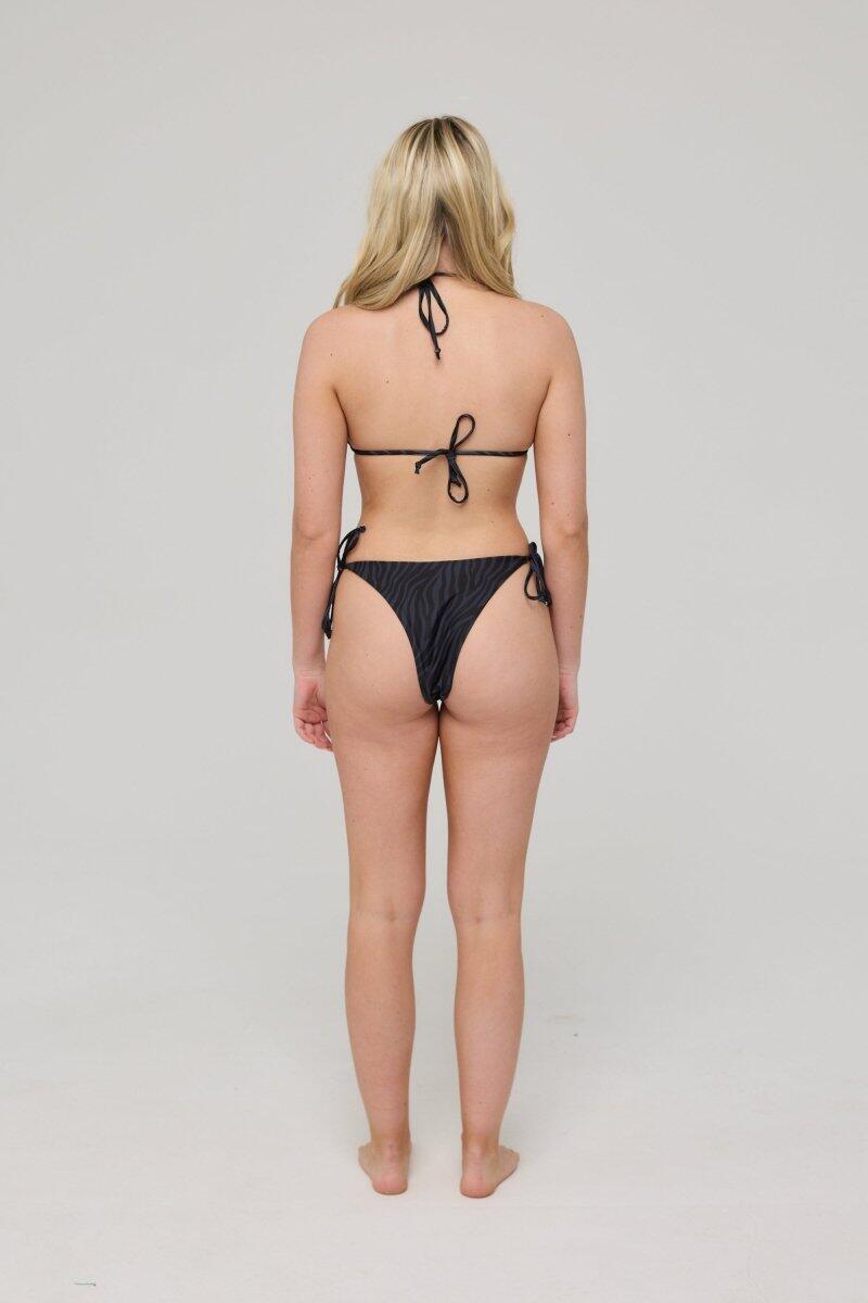 Dames Zwemmen Bikinibroekje Strikbandjes Black Tiger 3/6