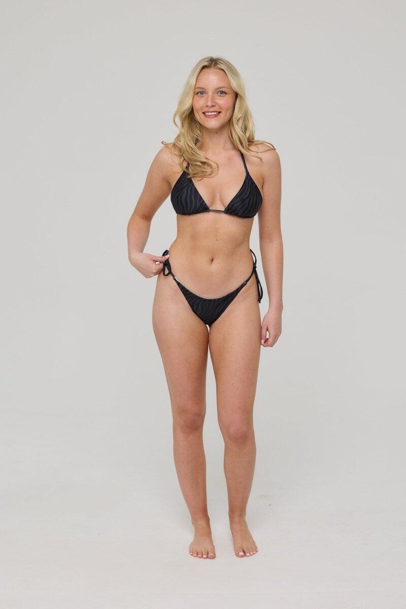 Dames Zwemmen Bikinibroekje Strikbandjes Black Tiger 2/6