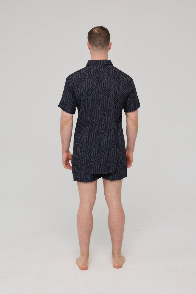 Heren Strand Kortmouwshirt Black Tiger 3/6