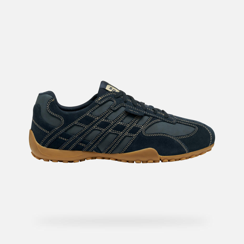 Geox U Snake Original Herren Leder Sneaker U55MNB 022EK C4002 Dunkelblau 2/7