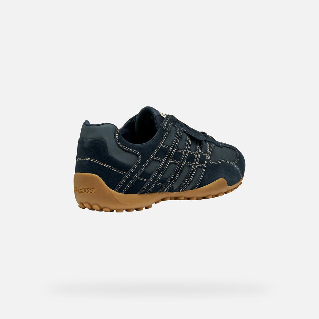 Geox U Snake Original Herren Leder Sneaker U55MNB 022EK C4002 Dunkelblau 5/7