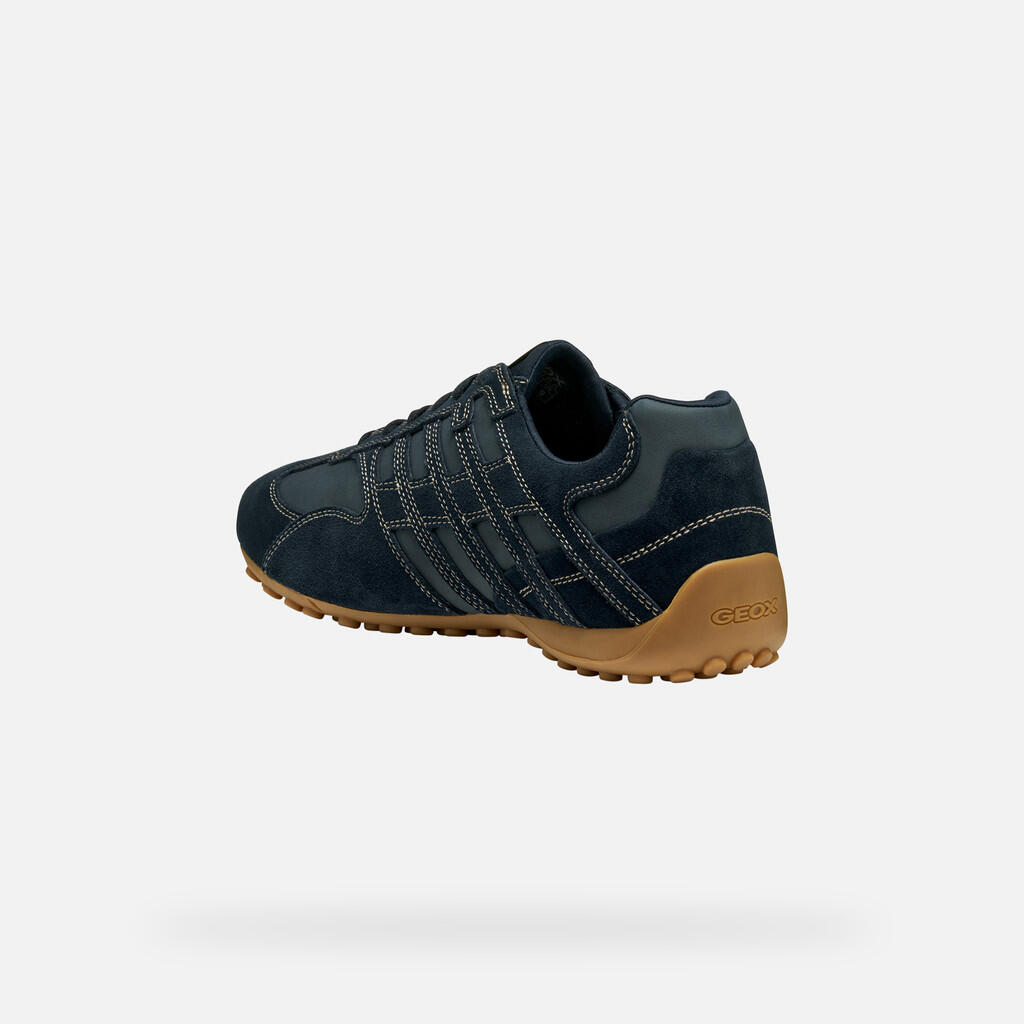 Geox U Snake Original Herren Leder Sneaker U55MNB 022EK C4002 Dunkelblau 4/7