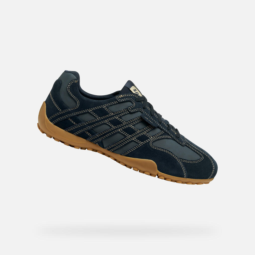 Geox U Snake Original Herren Leder Sneaker U55MNB 022EK C4002 Dunkelblau 1/7