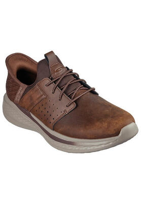 Skechers SLADE Zachary Herren Sneakers Schuhe Slip ins 210828 CDB dunkelbraun