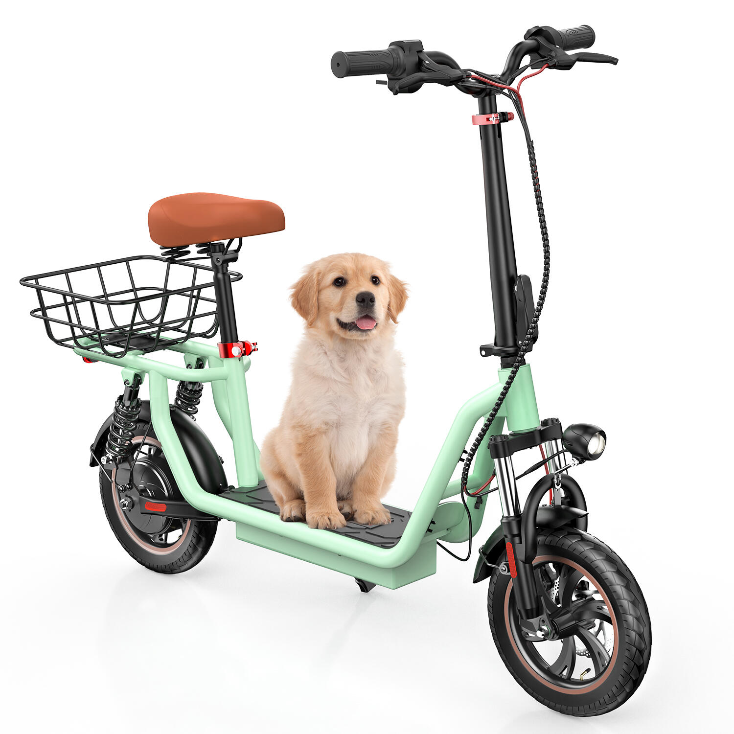 Elektrische scooter met zitting en mandje achterop iScooter i12 36V 7,5Ah accu 4/4