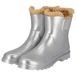 Bottes de pluie Chelsea femme - Fausse fourrure - 100 % caoutchouc