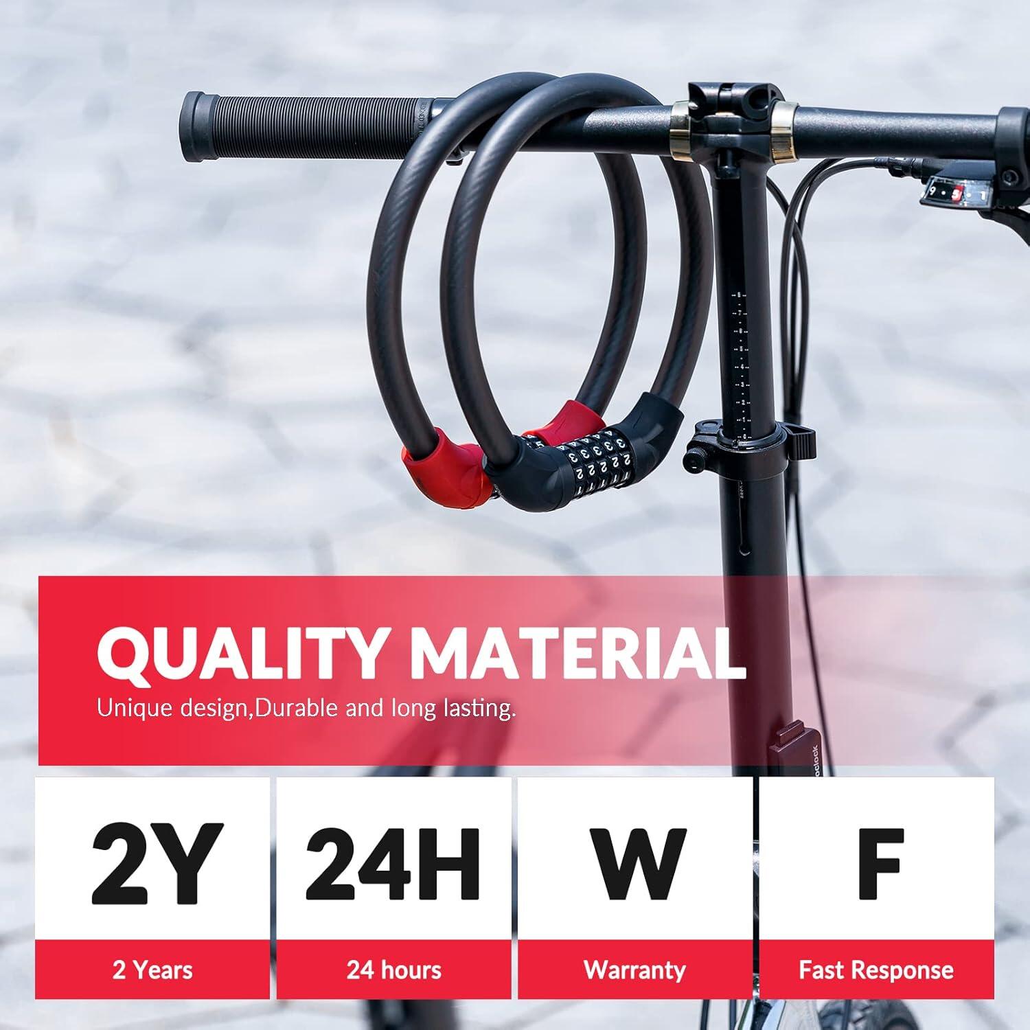 ROCKBROS Antivol Vélo à Code, Câble 5 Chiffres pour Vélo et Trottinette 4/6