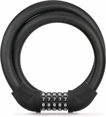 Rockbros code fietsslot, 5-cijferige kabelslot voor fiets en scooter