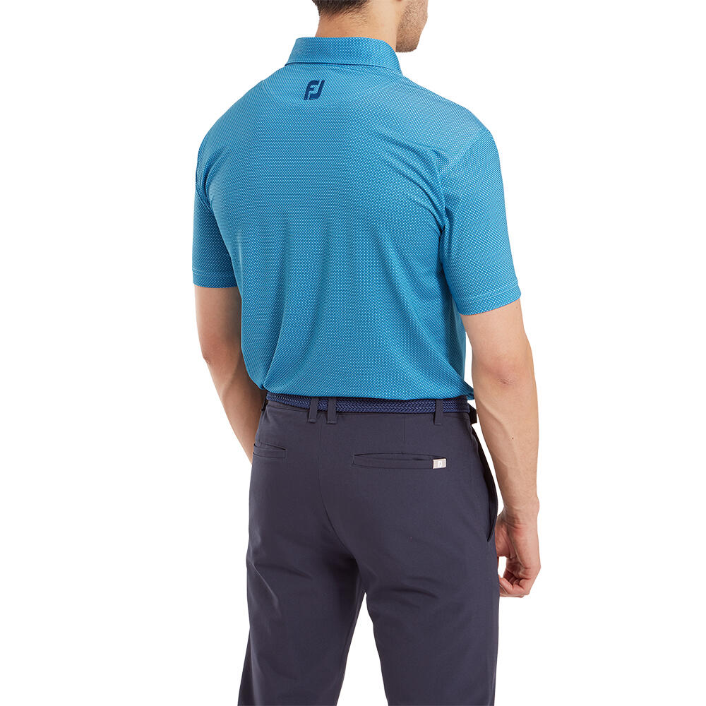 Golfpolo Heren Footjoy Octagon Print Lisle Blue Sky Maat M 4/5