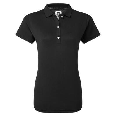 Footjoy stretch pique dames polo shirt zwart