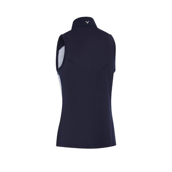 Mouwloze Dames Callaway Golf Polo Gradient Wave Print Peacoat 2/5