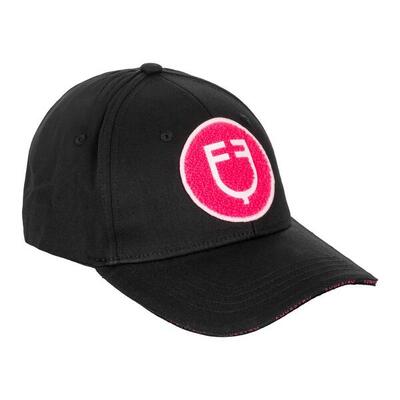 Equestro baseball pet met sponge logo patch zwart